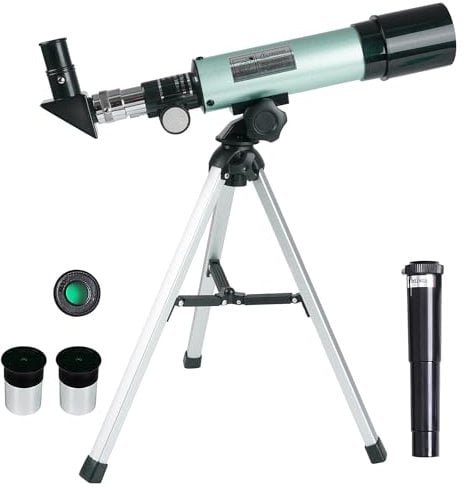 Misilmp Telescopio Astronomico, Telescopio per Bambini 360/50mm 90X Zoom HD Telescopio Spaziale Monoculare Esterno Cannocchiale Rifrattore Portatile con Treppiede per Bambini/Adulti/Principianti.