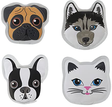 Wiederverwendbare Taschenwärmer Taschenofen Wärmekissen Tier Motive Hunde und Katze bis 55 Grad mehrfach nutzbar durch Aufkochen