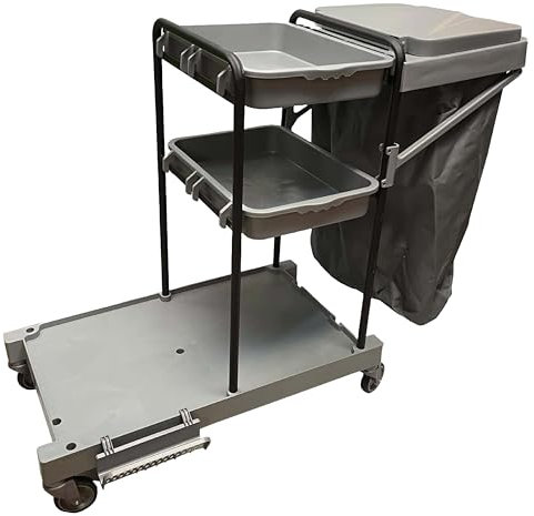 Bayersan Mini Housekeeping Cleaning Trolley On Wheels With Waste Bag Multi-purpose Janitorial Cart | Janitor Carts