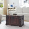 homiuse 66x38x40 cm Vintage Schatztruhe Holz Schatztruhe Schatzkiste Truhe mit Deckel Schatzkiste Holz Holztruhe mit Deckel Truhenbank AbschließBare Box Kiste Nicht mit Schloss 2 Seitengriffen
