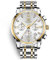 OLEVS Herren Chronograph Armbanduhr, Gold Silber Edelstahl Band Analog Quarz Armbanduhr für Herren, A2-weißes Ziffernblatt/goldfarbenes silberfarbenes Band, Rund