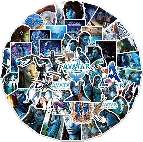 Avatar:The Way of Water Stickers for Laptop (50 PCS),Gift for Children Teens Adults Girl Boys,Waterproof Sticker for Water Bottle,Movie Vinyl Stickers for Scrapbook Skateboard Bike Phone Dairy