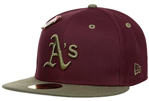 New Era 59Fifty Trail Mix Athletics Cap Basecap Baseballcap Fitted Flat Brim Oakland MLB (7 5/8 (60,6 cm) - Bordeaux)