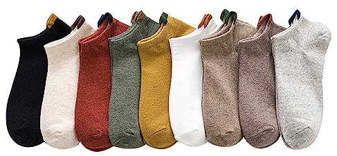 GEYIWSSXY 9 Paare Damen Socken Baumwolle Komfortabel Netter Lustig kurz Unisex Knöchel Herren Sneaker Socken