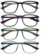 OPULIZE Max Lesebrille 4 Pack - Klassische große rechteckige Fassung - Brillen in mattem Schwarz, Blau, Grün & Grau - Herren Damen Unisex - RRRR78-1367 - +1,00
