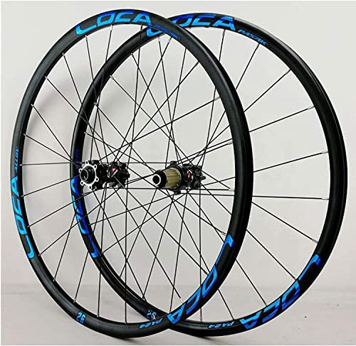 26/27,5/29/700C Fahrrad-Laufradsatz, Mountain Road MTB-Fahrradräder Steckachse Ultraleichter Vorder-/Hinterradsatz Felge 8-12-Gang-Scheibenbremsen-Laufradsatz (Farbe: Blau, Größe: 26 Zoll)