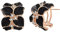Vissen Leverback Ohrringes Damen Schwarz Blume Zirkonia Piercing Ohrringe Rosegold Ausgefallene Ohrringe