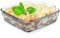 Auflaufform aus hitzebeständigem Glas, feuerfestes Gefäß, Glasbräter mit Deckel und Griffe, Geschirr zum Braten, Backofen, Elektroherd, für Lasagne, Fleisch, transparent