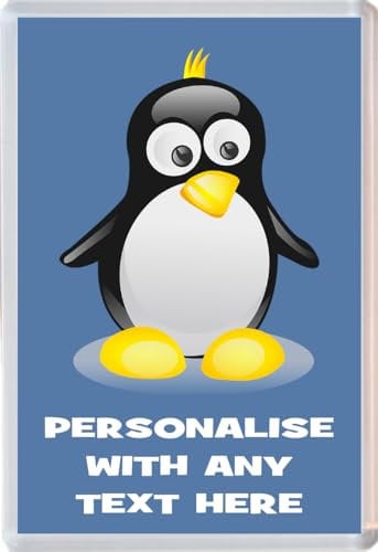 Personalised Penguin 96 x 67mm Jumbo Fridge Magnet - Any Text/Name
