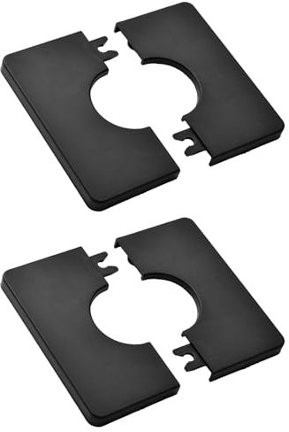 UFURMATE 2 Stück Wandabdeckung Rohrabdeckung ABS Kunststoff Quadratisch Selbstklebend Dekorative Duschabdeckung Ø 33 mm Rohrdekor (Schwarz)