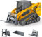 Mostop Construction Truck Toy 3 in 1 Skid Steer Loader mit Metallgabelstapler und Greifschaufel Baufahrzeug, 1/50 Raupenfahrzeug Metall Gabelstapler Spielzeug für Kinder Jungen ab 3 Jahren