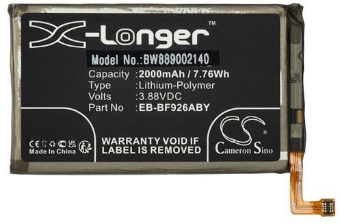 vhbw Batterie Compatible avec Samsung Galaxy Z Fold 3 5G, Z Fold3 téléphone Portable (2000mAh, 3,88V, Li-polymère)