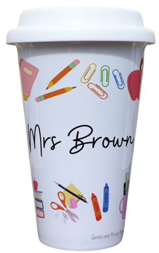 Personalised Primary School Teacher Travel Mug - Gift for Teaching Assistant Student Thermal Ceramic Insulated Travel Mug