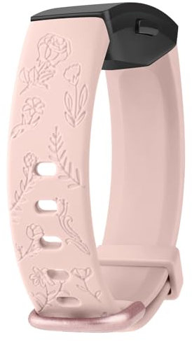 Vancle Gravierte Armbänder für Fitbit Inspire 2/Inspire HR/Inspire Fitness Tracker, TPU wasserdicht Floral Ersatzarmbänder für Fitbit Inspire HR/Inspire 2/Inspire Damen Herren