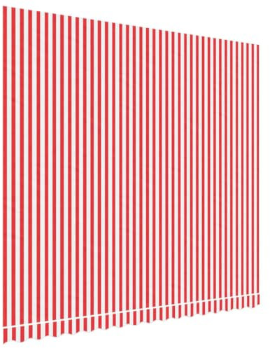 vidaXL Tela de Repuesto de toldo Rayas Rojas y Blancas 4x3,5 m