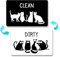 Funny Dishwasher Magnet Clean Dirty Sign Cute Black Cat Cartoon Magnets Universal Double Sided Refrigerator Magnet Flip with Magnetic Plate Indicator Sign for Kitchen Home Decor