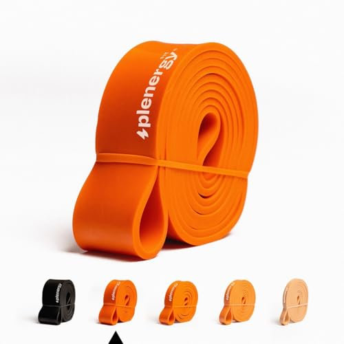 Fitnessbänder/Widerstandsbänder 100% Latex - Resistance Bands 5 Set with E-Book - Klimmzug Bänder Krafttraining - Pull Up Rubber for Stretch Training, Physiotherapie, Yoga (Schwer 22-57 kg)