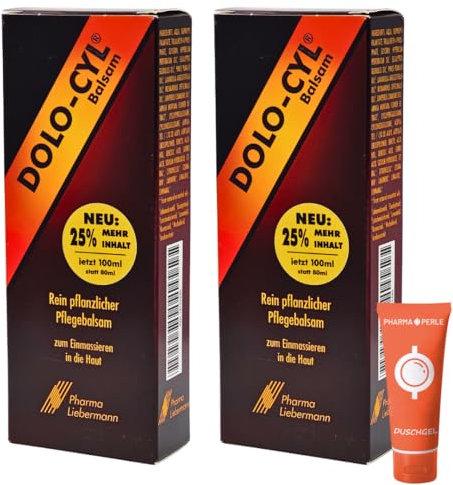 DOLO-CYL Balsam 2x 100 ml I Pflegebalsam mit ätherischen Ölen I Muskelschmerzen I Verkrampfungen I Muskelkater I Verspannungen I Arnika I Johanniskraut I Spar-Set plus Pharma-Perle give-away