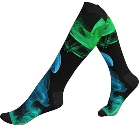 YBAZYBXY Bunte Kompressionsstrümpfe für Damen und Herren (kniehoch, breite Wade, bunt, lustig, niedlich, beste Stützstrümpfe für Laufen, Sport, Reisen, Flug, Krankenschwester, Schwangerschaft), 3