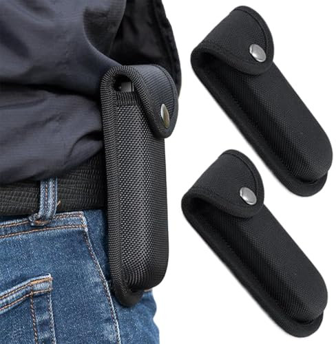 2 Pcs Multitool Sheath, Knife Sheath with Belt Loop & Snap Closure, Wear-Resistant Compact 2.8x5.9 in Belt Pouch for Men Carpenter Craftsman, Without Knives, Multitool Pouch