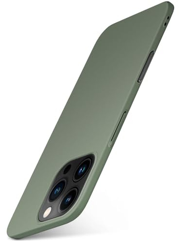 moex für iPhone 16 Pro Hülle Ultra Dünn, Schutzhülle mit erhöhtem Kameraschutz, Slim Cover Hardcase Backcover, Dünnste Handyhülle Minimalistisch Alpha Case, Matt Oliv
