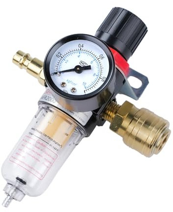 Druckluft Wartungseinheit Druckminderer, Druckminderer Druckluft, Wasserabscheider Druckluft, AFR 2000 Druckregulierventil Manometer Luft Öl Wasserabscheider 1/4 BPS Gewinde