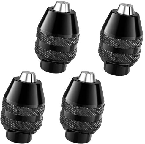 Guyode 4 Pièces Mandrin pour Perceuse - Mandrin 0,3-6,5 mm sans Clé, Perceuse Rapide et Facile