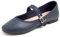 Feversole Women's Soft Breathable Mary Jane Memory Foam Cushioned Comfort Round Toe Metal Buckle Flats Walking Shoes Navy Napa Size UK 5