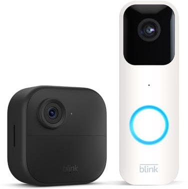 New Blink camera (Outdoor 4) + Blink doorbell (White) | Newest model | Wireless HD smart security camera, two-year battery life, enhanced motion detection, works with Alexa | 1-Camera System