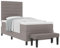 vidaXL Boxspringbett mit Matratze & Bank Taupe 90X190 cm Stoff Modernes Design Bequeme Unterstützung Einfache Montage Ideal für Schlafzimmermöbel Schoner Schaumtopper Taschen Topper Bezug