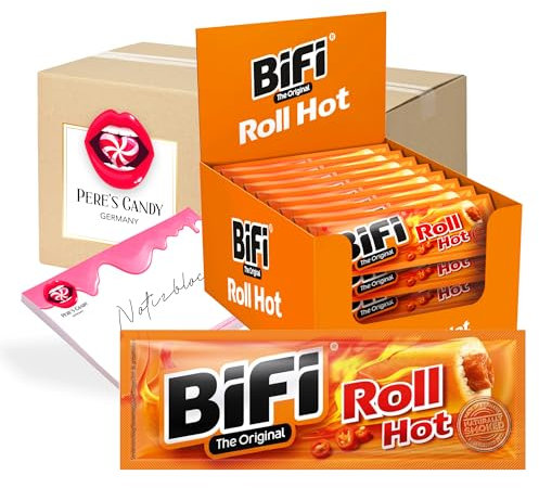Pere's Candy Bundle für BIFI Roll Hot 24x45g + Pere's Candy Notepad 25 Blatt
