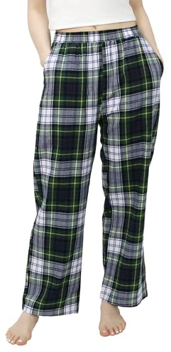 OCCIENTEC Pantalons Pyjama Femme en Coton Bas de Pyjama à Carreaux Automne et Hiver