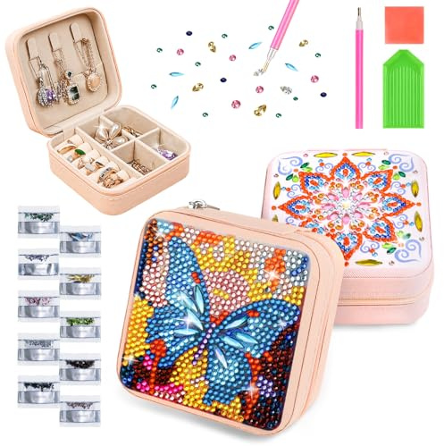HYZCXPL 2PCS Diamond Painting SchmuckkäStchen Basteln, Diamond Paintings Koffer, Mosaik Bastelset Kinder MäDchen 5 6 7 8 9 10 11 12 13 14 Jahre