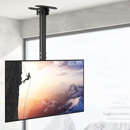 DUANHOZ Adjustable Ceiling TV Mount with Full Motion 360 Degree Rotation and Tilt Swivel for Optimal Viewing Angles, Electric Lift System