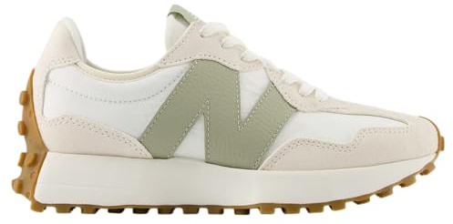 New Balance Women's 327, White/Sage, 7 UK