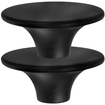 Bouton de Remplacement pour Four en Bakélite Noire, Lot de 2 | Poignet Casserole, Forme Classique à Base Élargie, Compatible Wok et Four