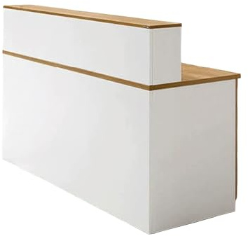 JQslycdmv Professionelle Empfangstheke mit großer Arbeitsfläche, Schubladen und abschließbaren Schränken, minimalistischer Stil for Büros, Hotels und Geschäfte(140cm)