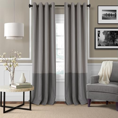Elrene Home Fashions Braiden Color-Block Verdunkelungsvorhang, einzelner Vorhang, 132,1 x 241,3 cm, Grau