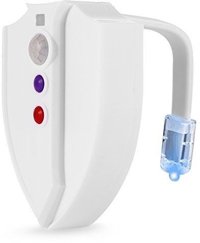 ALFALED Toilet Light, Motion Sensor & UV Sterilisation, Battery Operated, Water-resistant LED, 8 Colours, Fits Any Toilet, Bathroom Night Light