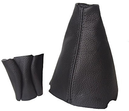 Schaltsack Schaltmanschette + Schaltknauf Bezug schwarz Echtleder