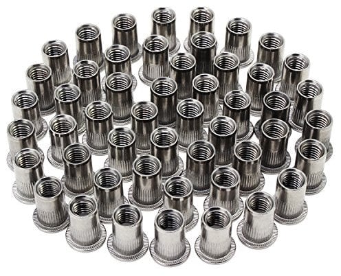 HSeaMall 50PCS M8 Rivetto a testa piatta in acciaio inox Rivetto a testa piatta Rivetto Nutsert Cap (M8 Stainless Steel Rivet Nut 50PCS)