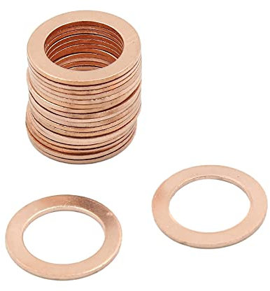 sourcing map 14mm Dia Interne rondelle plate cuivre étanchéité moteur Auto 20pc anneau