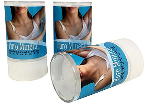 Lynpha Vitale - Desodorante de Piedra de Alumbre en stick - Puro Mineral - Cristal de Alumbre de Potasio 120 gr - Desodorante 100% natural sin Parabenos sin Aluminio - Cantitad: 3