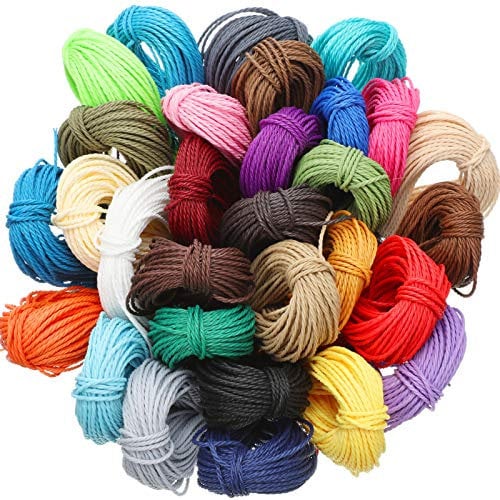 Boao 328 Yards 30 Farben 1mm Gewachstes Polyeste Schnur Kabel Makramee Armband Gewinde für Schmuck Herstellung DIY Schnüre, 10m Jede Farbe