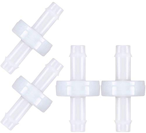 Mudder Lot de 4 clapets anti-retour 1/4 6 mm PVDF résistants à l'usure pour carburant, gaz, liquide, air