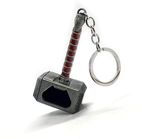 Bottle Opener Superhero Merchandise Thors Hammer Mjolnir Keyring Keychain Unofficial Bottle Opener Keyring Marvel Keychain Keyring Silver, Gold, Brown (Brown)