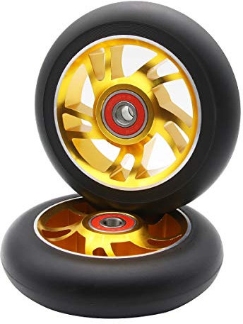 Z-FIRST -Räder für Tretroller, 100 mm, ABEC 9 Kugellager, für MGP/Razor/Lucky/Envy Pro Scooter, goldfarben, 2 Stück