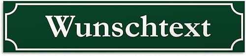 printplanet® - Straßenschild mit Text selbst gestalten - Kunststoff-Wegweiser mit Wunschnamen personalisieren und bedrucken - Größe 52 cm x 11 cm - Variante Modern