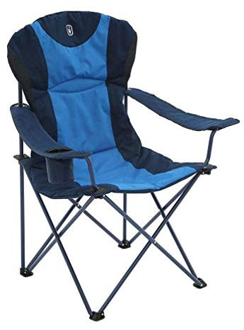 Hi-Gear Kentucky Classic Chair with Insulated Drinks Holder for Adults & Kids, Lightweight, Portable, Compact, Ideal for Camping, Festivals, Picnics, Beach & Outdoor Events, includes Carry Bag (Blue)