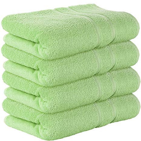StickandShine 4er Set Premium Frottee Badetuch 100x150 cm in hellgrün in 500g/m² aus 100% Baumwolle